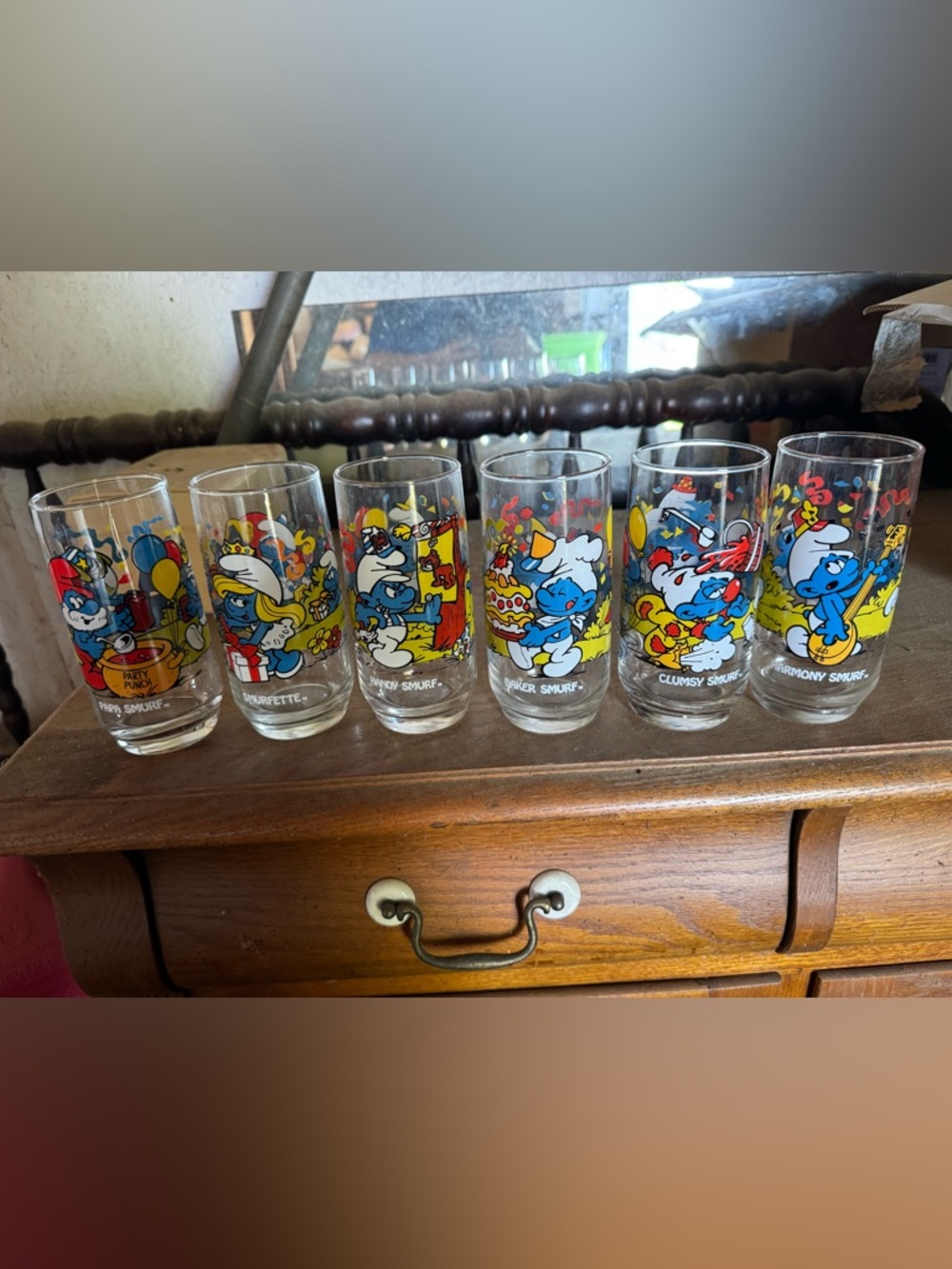 1983 Smurfday Party Series Glasses from Hardee’s